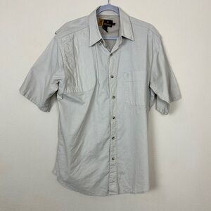 Browning Mens Hommes Beige Short Sleeve Button Up Vented Shirt Size Large